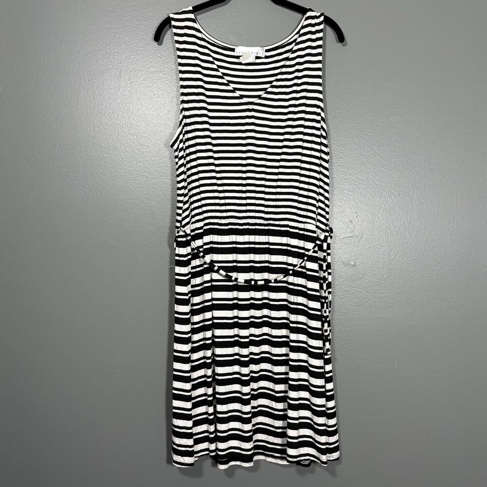 Kelly Renee Women's Black & White Striped Summer Dress - Size Large - Preppy